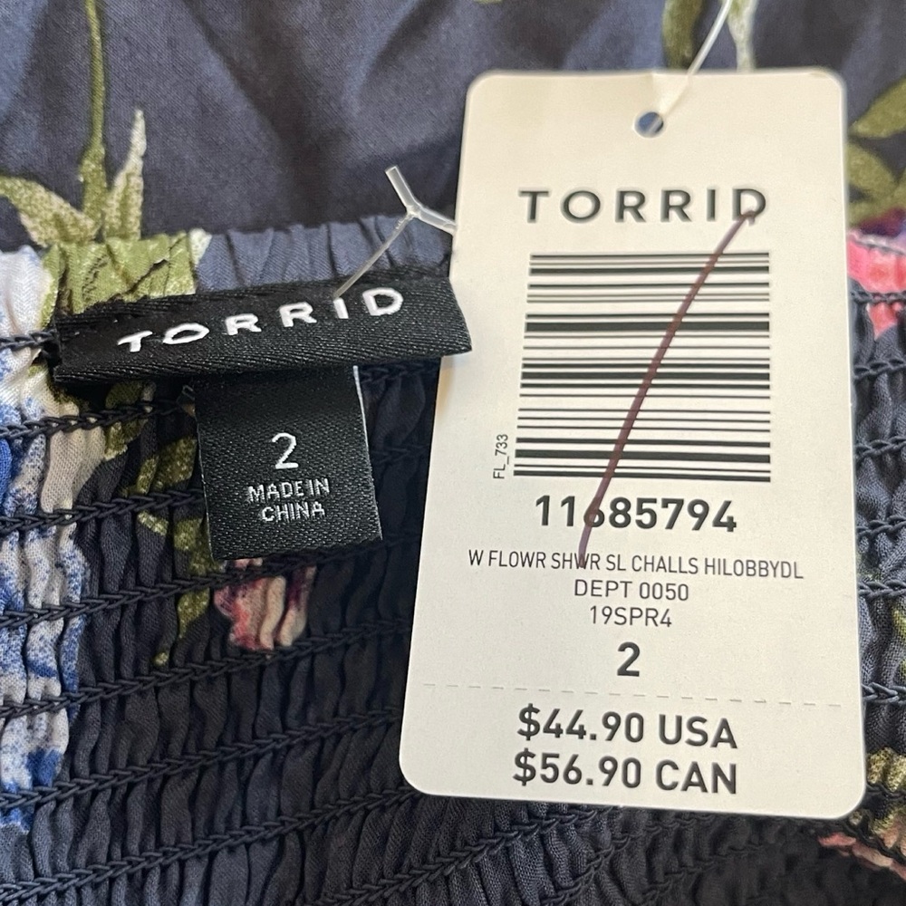 ❤️ NWT! Torrid Floral ‘Challis’ High Low Corset Tie Top - Picture 7 of 8